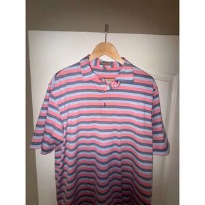 Peter Millar summer comfort men's striped golf‎ shirt size large